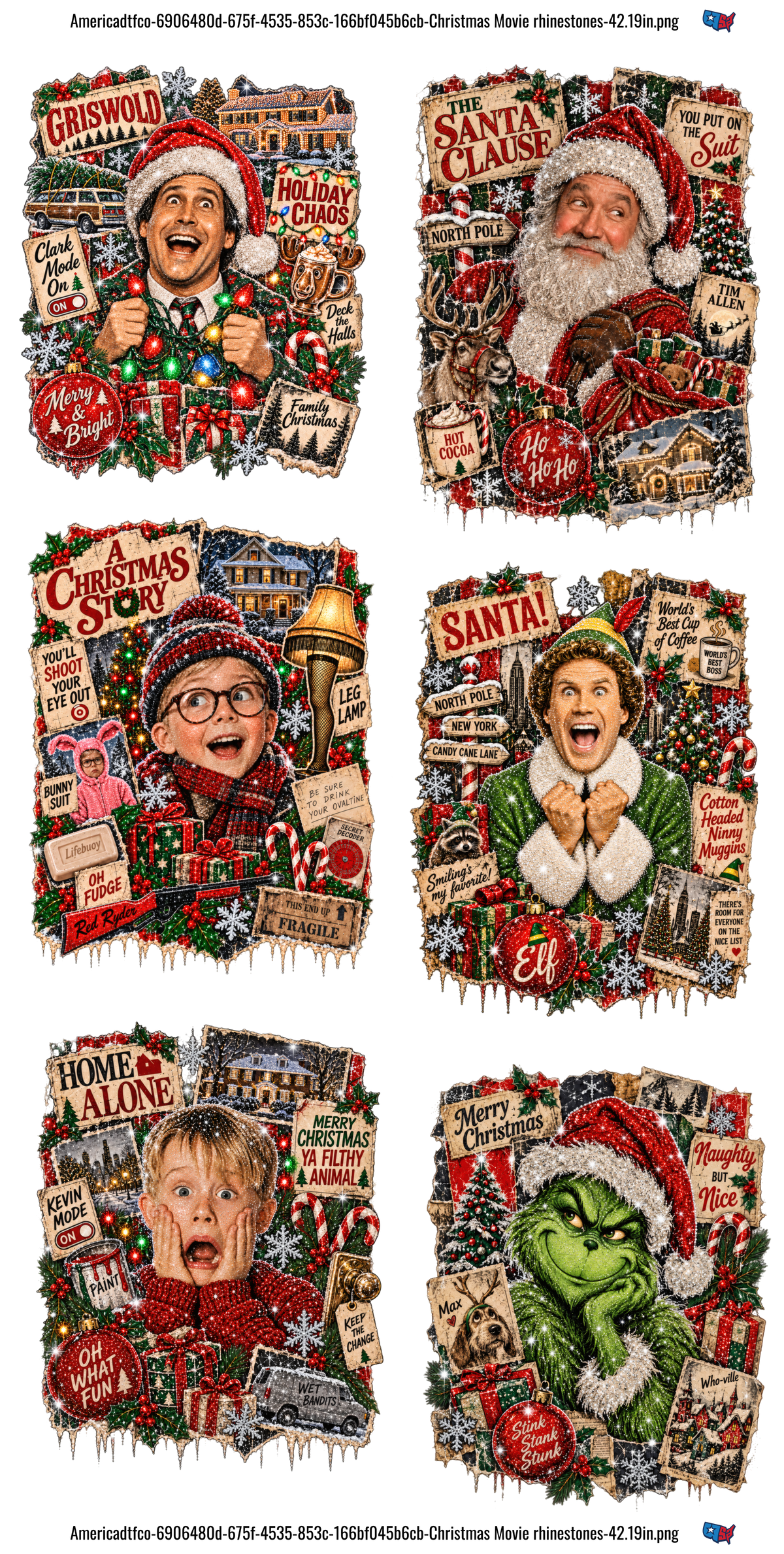 Christmas Movie Rhinestones #100462