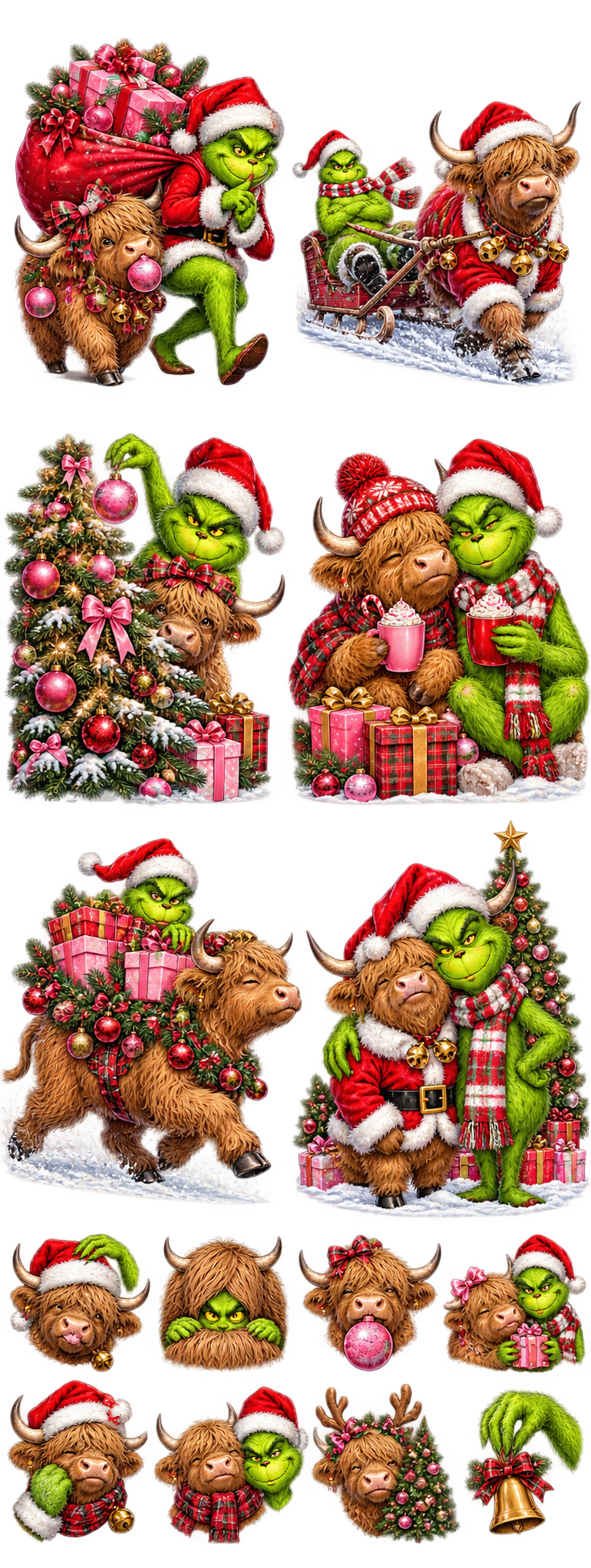 Grinch Highland Cow #100501