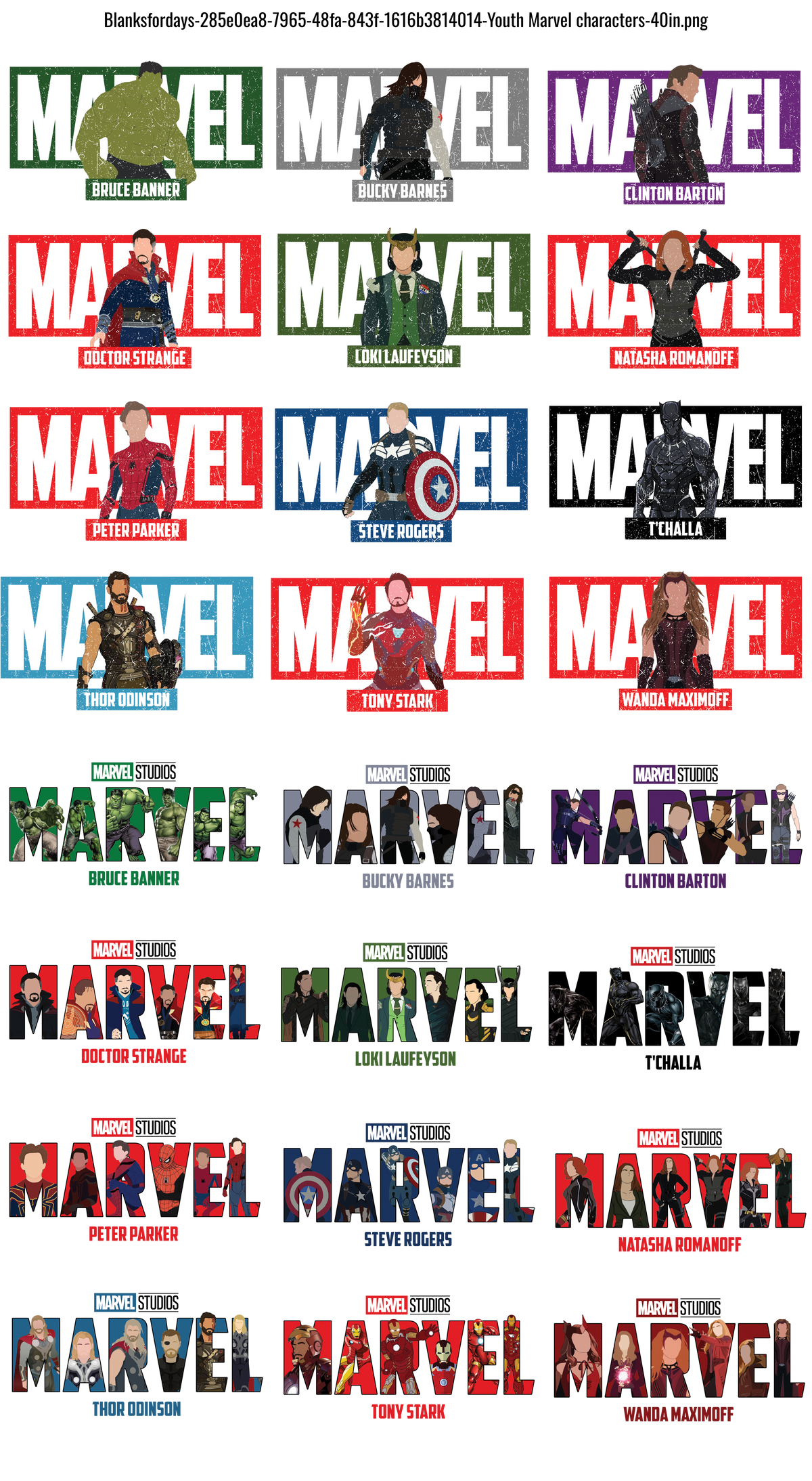 Youth Marvel Characters #100515