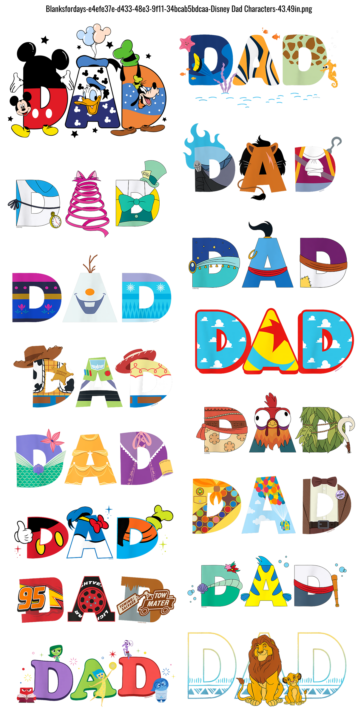 Disney Dad Characters #100518