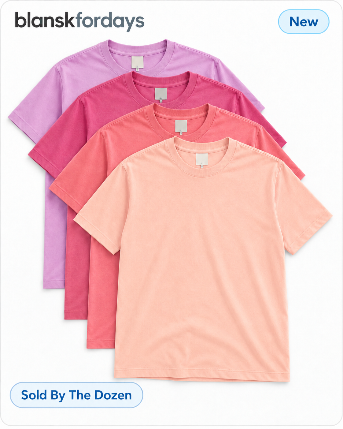Cotton Candy Riot pink garment-dyed tees, sold individually