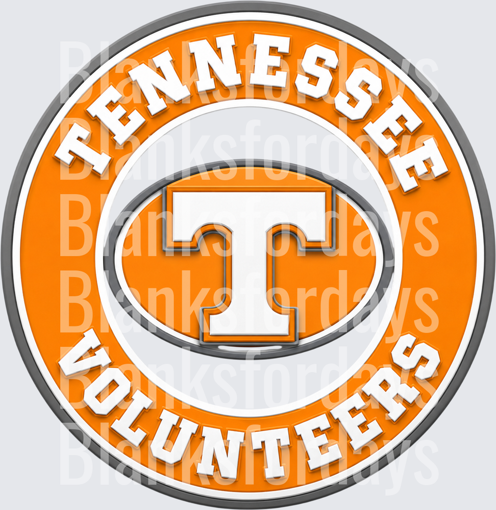 Tennessee Volunteers Round Badge Orange and White Logo (DTF)