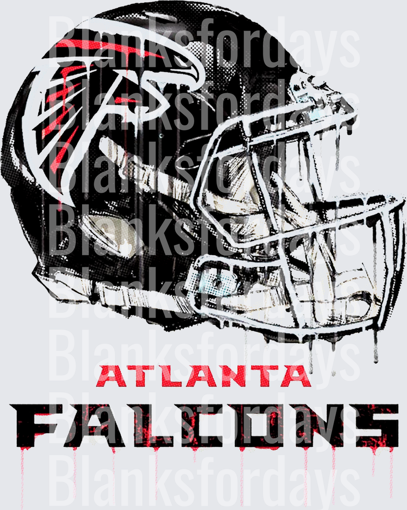 Atlanta Falcons Drip Helmet Sketch Graphic Design (DTF)