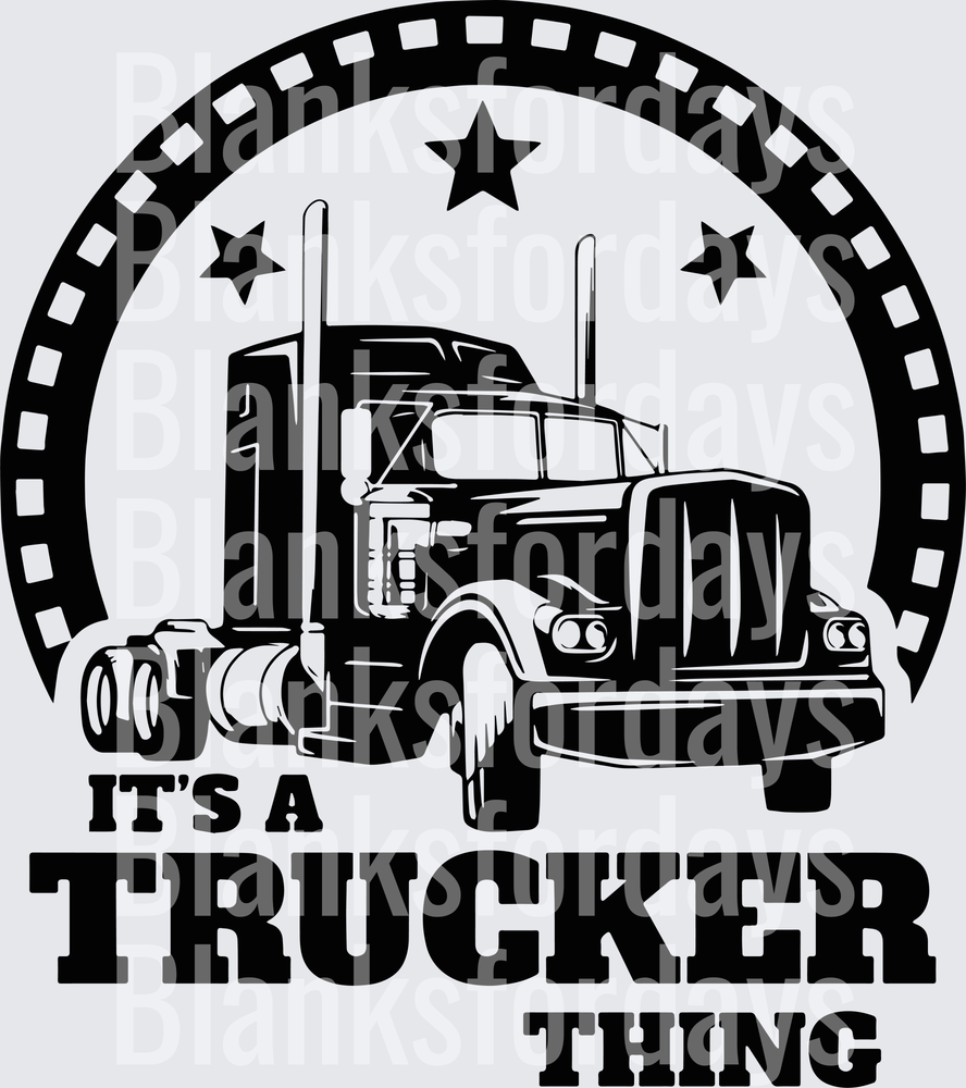 It's A Trucker Thing Semi Truck Stars Circle Badge (DTF)