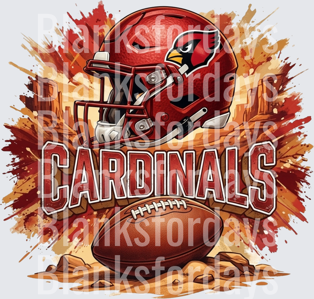 Arizona Cardinals NFL Football Helmet Explosion Design (DTF)