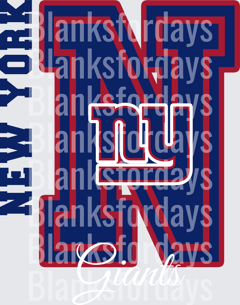 New York Giants Bold N Logo NFL Football Fan Design (DTF)