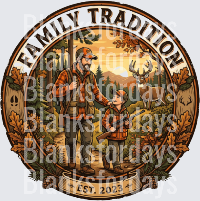 Family Tradition Hunting Dad Son Deer Woods Est 2023 (DTF)