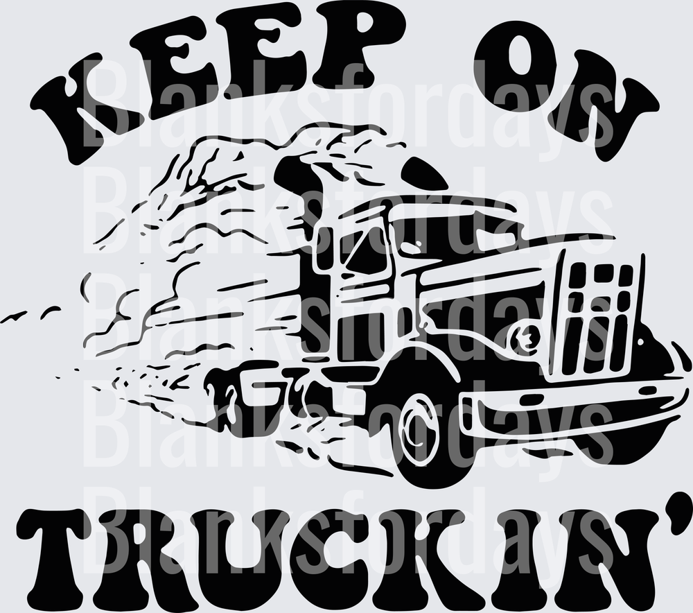 Keep On Truckin' Retro Semi Truck Speed Graphic (DTF)
