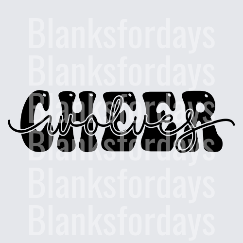 Cheer Wolves Bold Block Script Layered Typography Design (DTF)