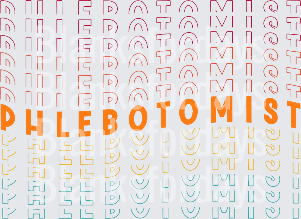 Phlebotomist Bold Gradient Repeat Text Pattern Design (DTF)