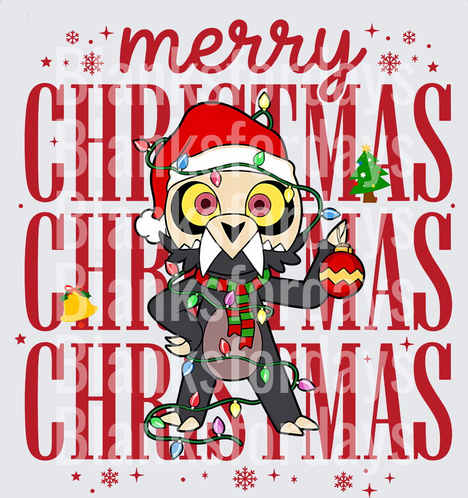 Merry Christmas King Owl House Santa Hat Holiday Lights (DTF)