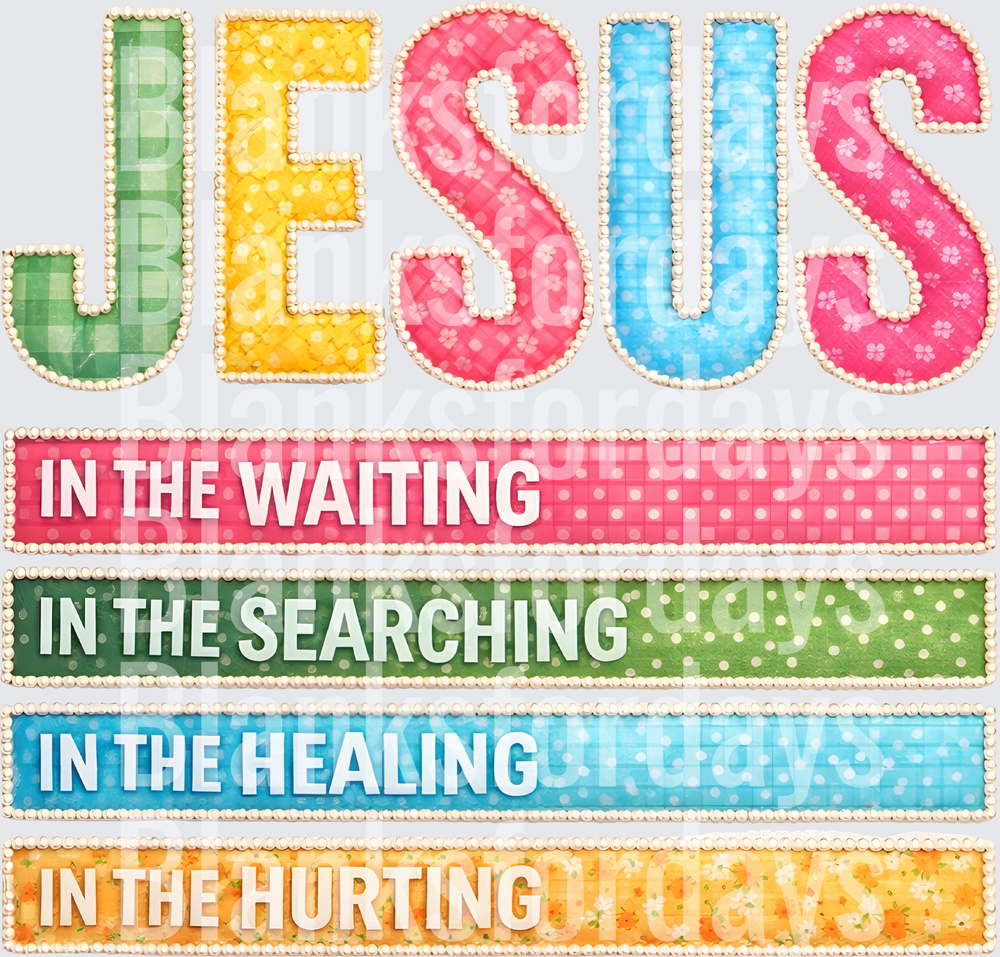 Jesus In The Waiting Searching Healing Hurting Pearl Border (DTF)