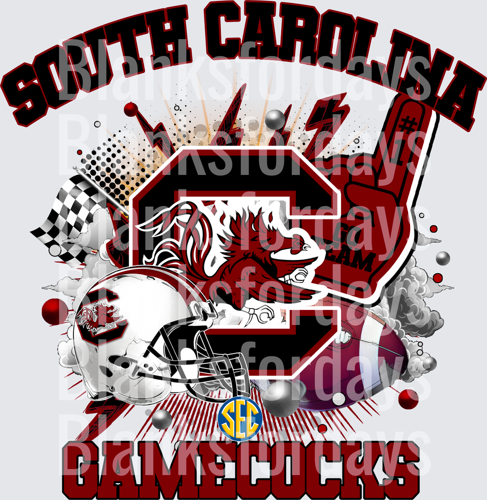 South Carolina Gamecocks SEC Football Spirit Design (DTF)