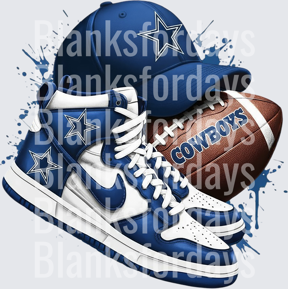 Dallas Cowboys Blue White Sneakers Cap Football Splash (DTF)
