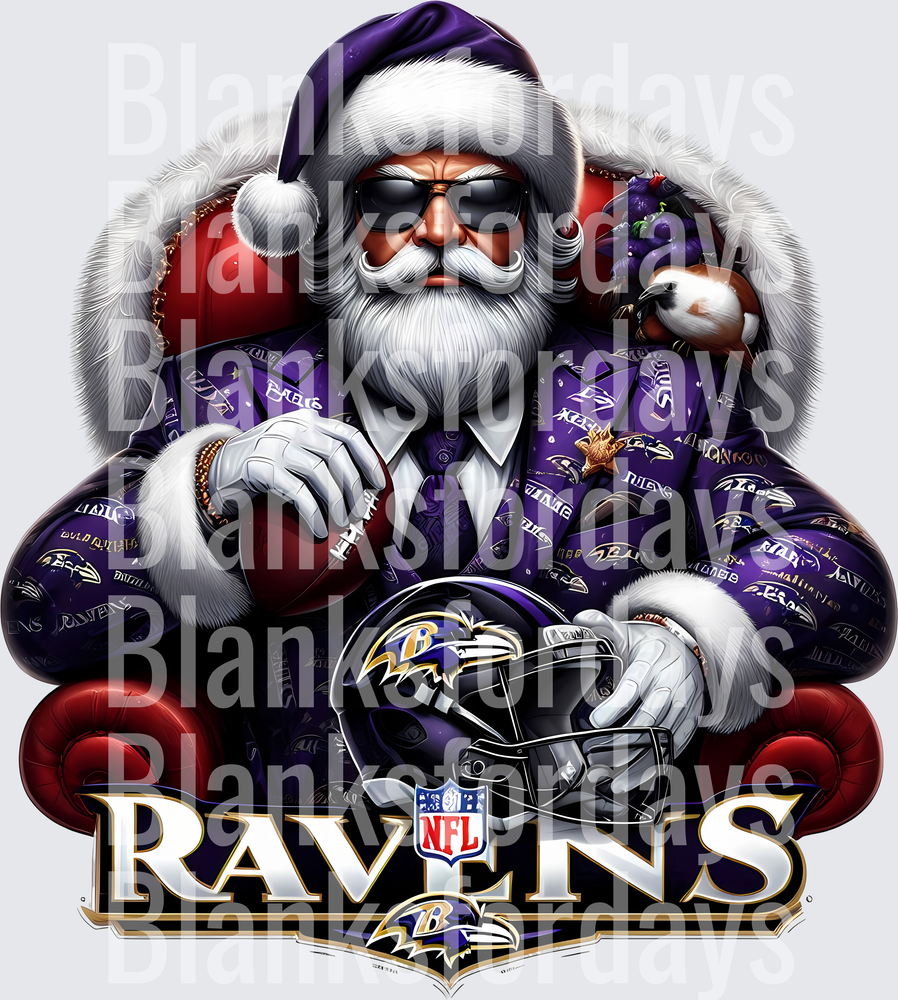 Cool Santa Claus Baltimore Ravens NFL Christmas Football (DTF)