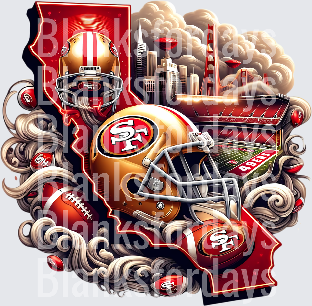 San Francisco 49ers California State Pride Football Collage (DTF)
