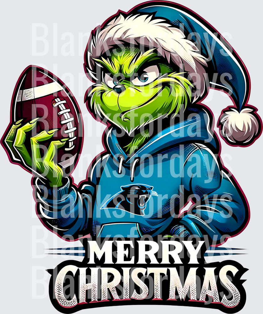 Grinch Santa Carolina Panthers Football Merry Christmas (DTF)