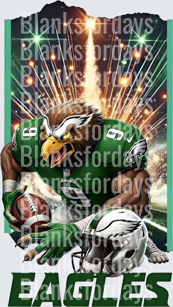 Philadelphia Eagles Fierce Mascot Number 9 Football Design (DTF)