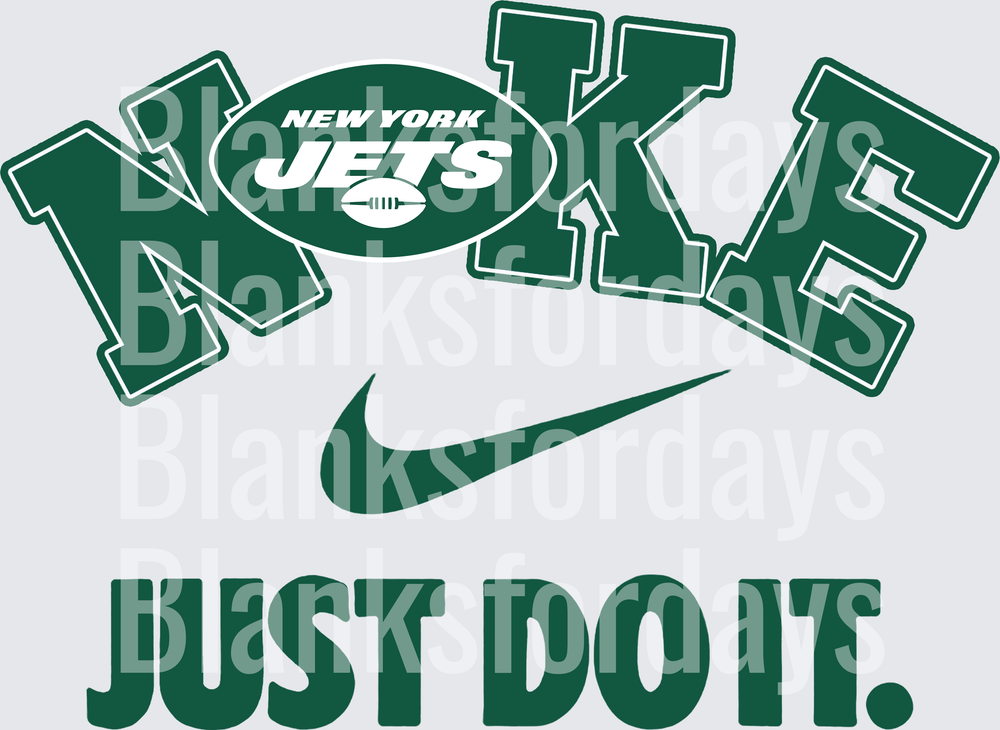New York Jets Nike Just Do It Green Logo Design (DTF)