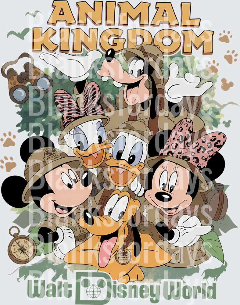 Mickey and Friends Safari Animal Kingdom Adventure Gang (DTF)