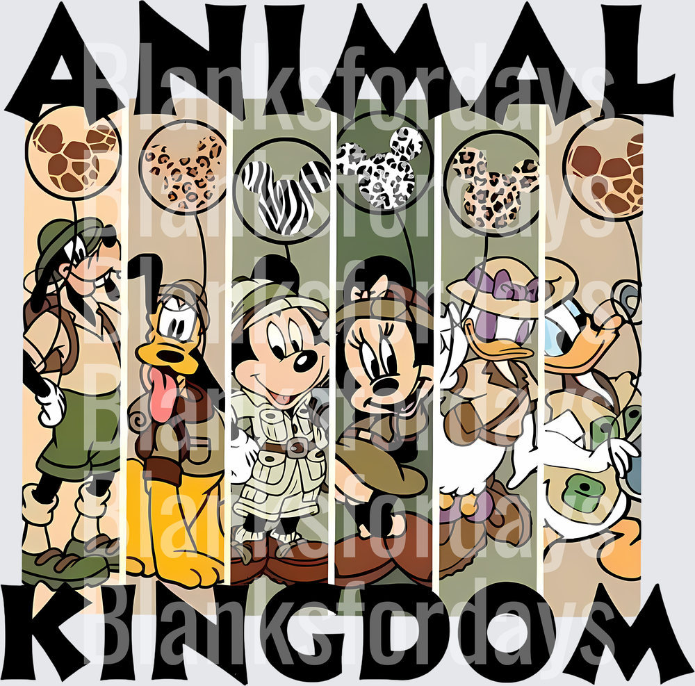 Animal Kingdom Mickey Minnie Goofy Donald Pluto Safari Gang (DTF)