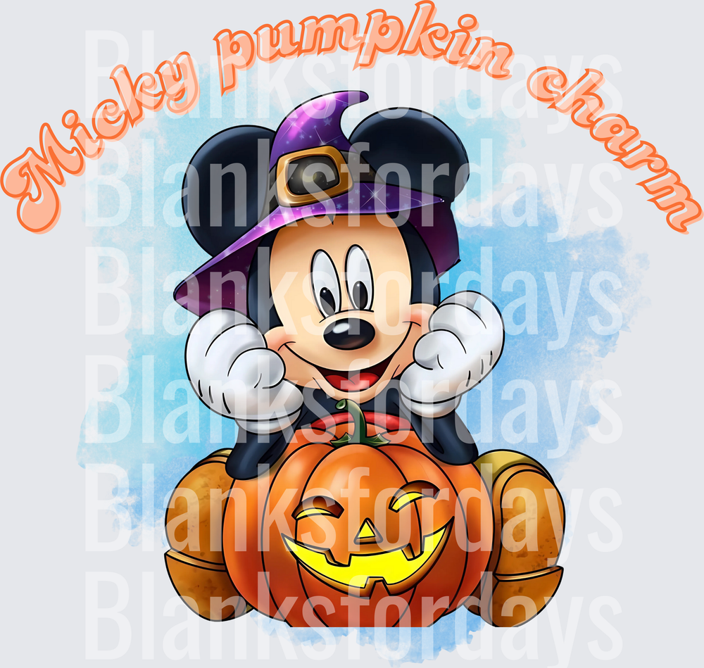 Mickey Mouse Halloween Witch Hat Glowing Jack-o-Lantern (DTF)