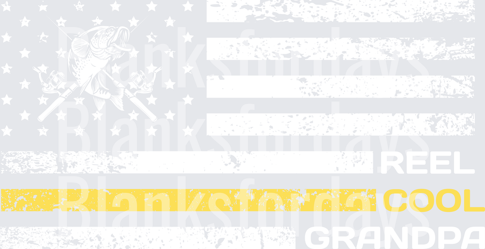 Reel Cool Grandpa Distressed American Flag Fishing Design (DTF)