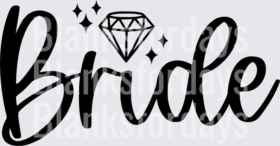 Bride Script with Diamond Ring and Sparkles (DTF)