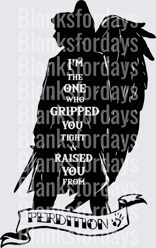 Supernatural Castiel Silhouette Raised You From Perdition (DTF)