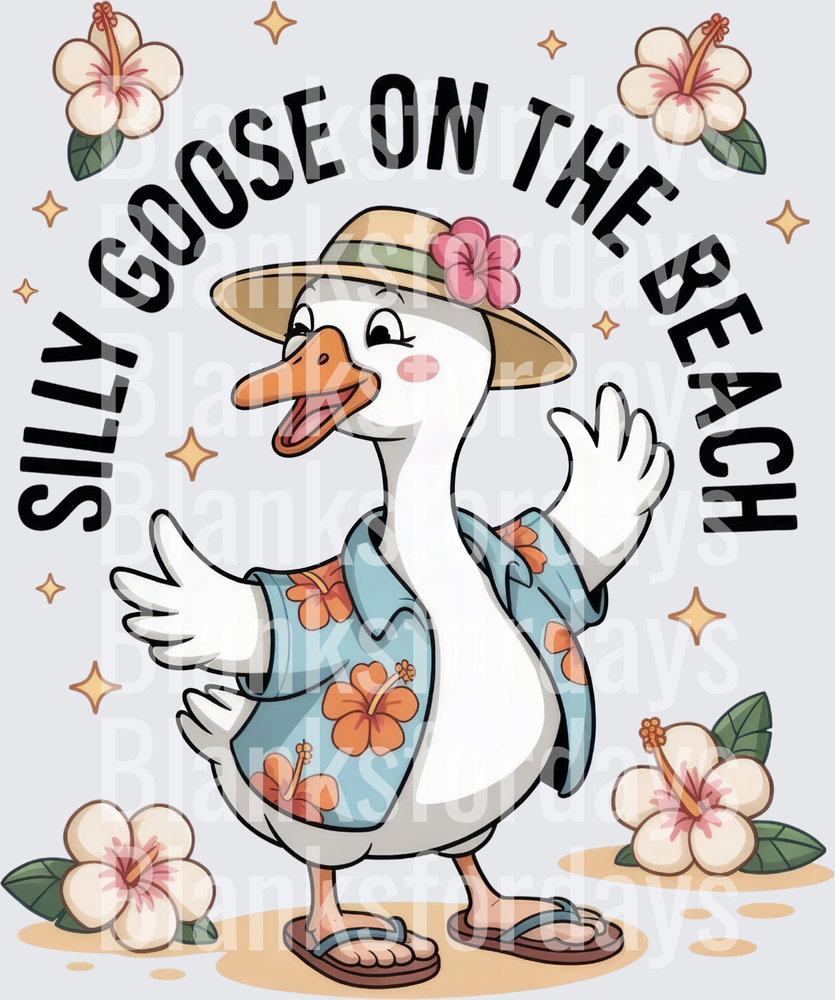 Silly Goose On The Beach Tropical Hawaiian Shirt Hat Floral (DTF)