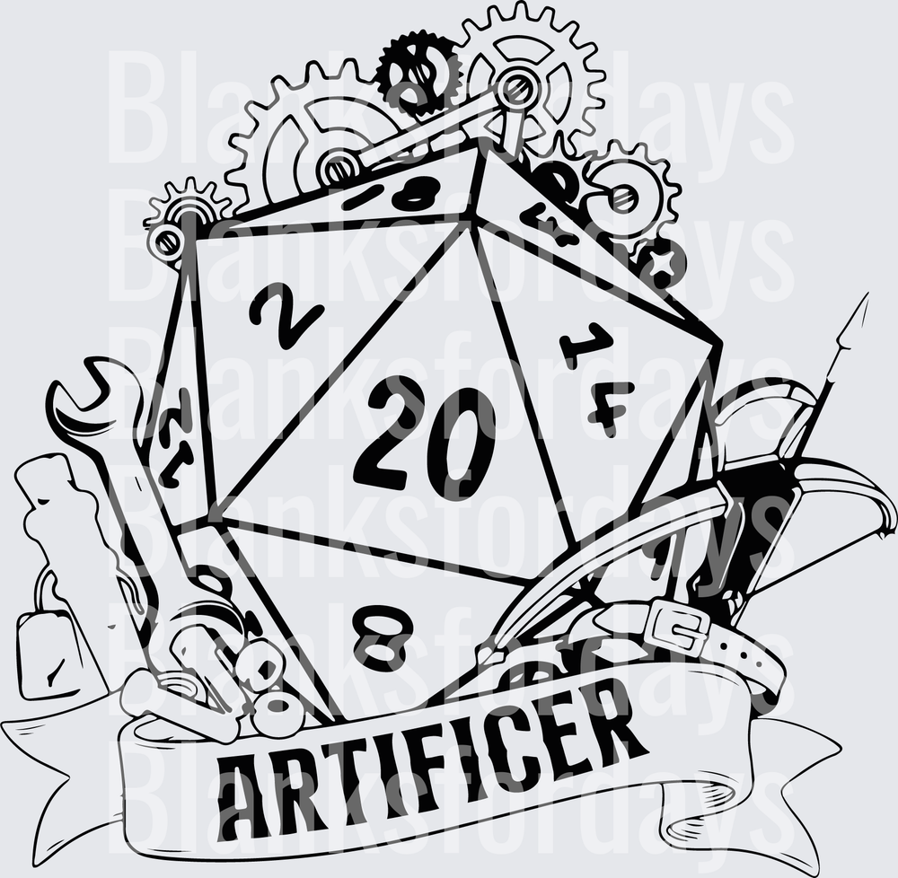 Dungeons & Dragons Artificer Class D20 Dice Steampunk Gears (DTF)