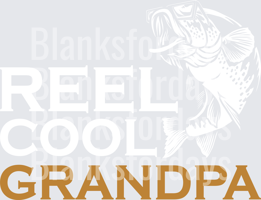 Reel Cool Grandpa Bass Fish Wearing Sunglasses Fishing (DTF)
