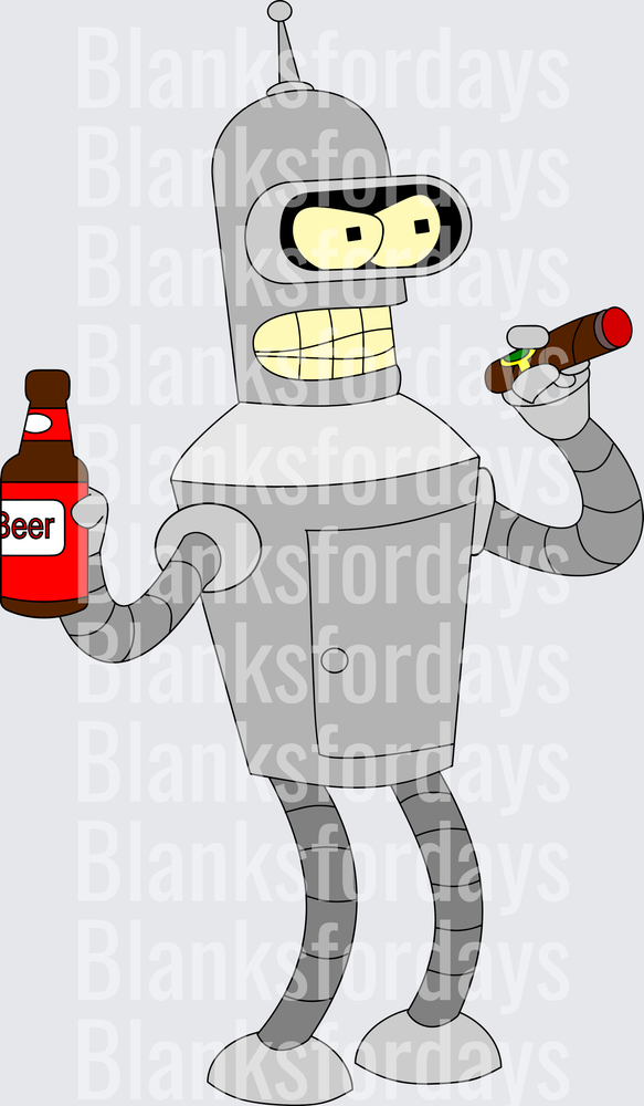 Bender Futurama Holding Beer Bottle and Cigar (DTF)