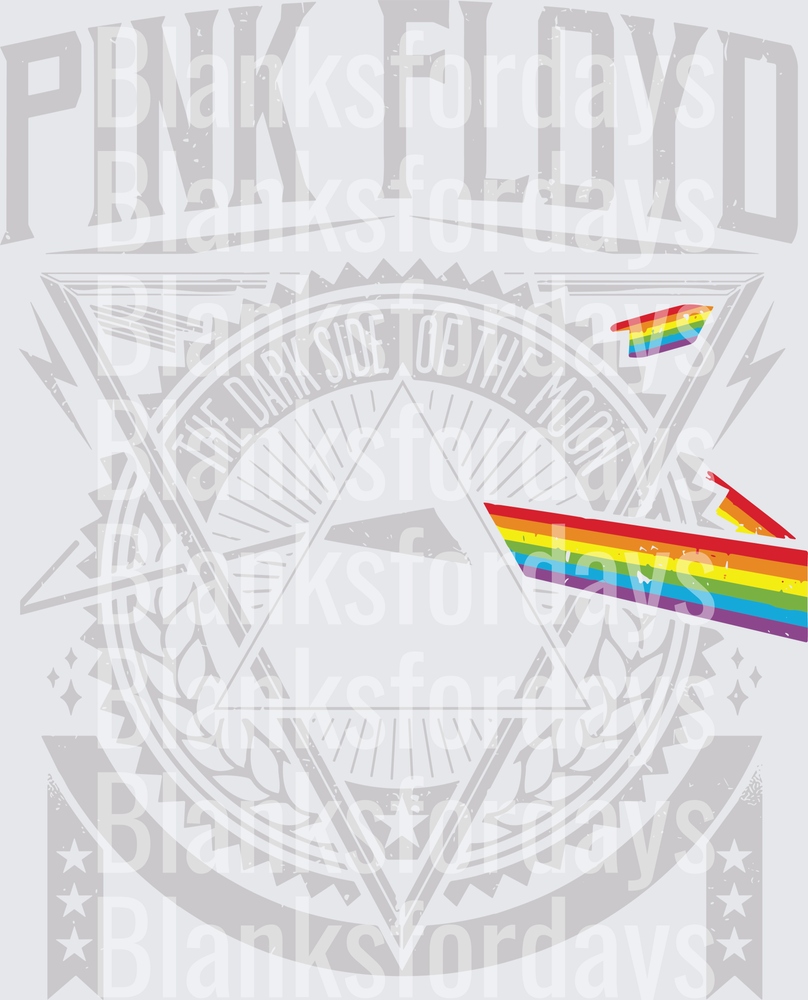 Pink Floyd Dark Side of the Moon Prism Rainbow Vintage Badge (DTF)