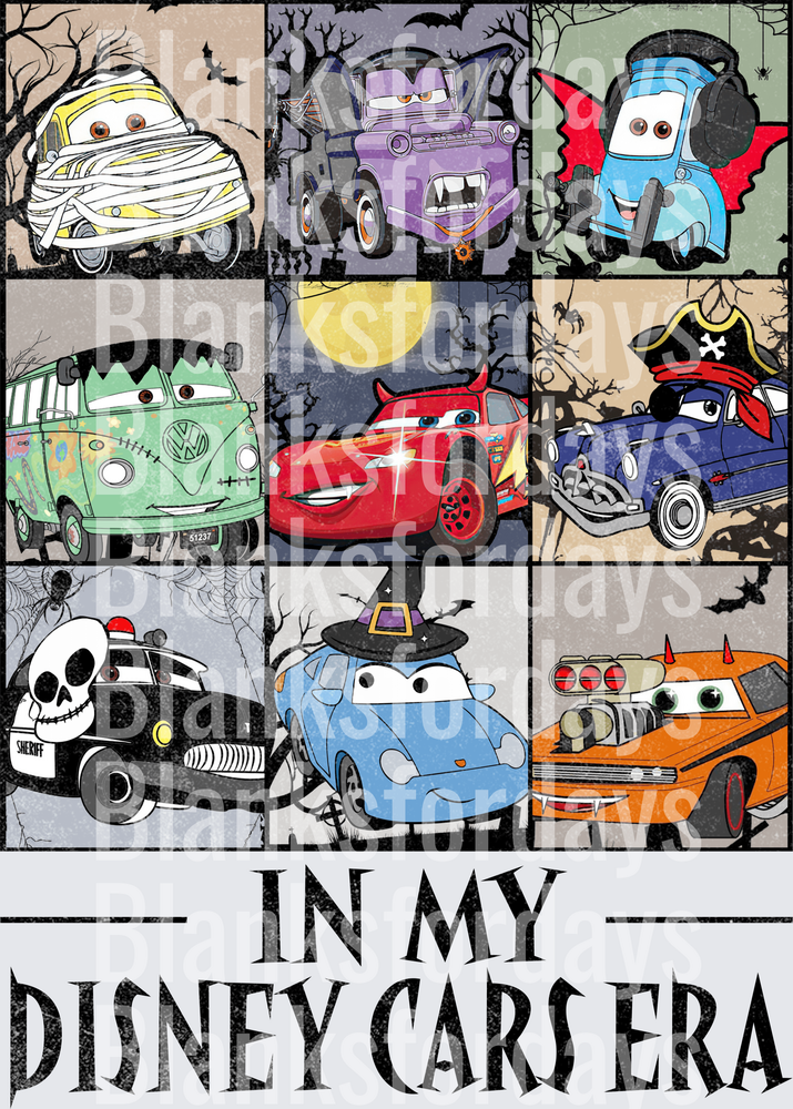 In My Disney Cars Era Halloween Costumes Character Grid (DTF)