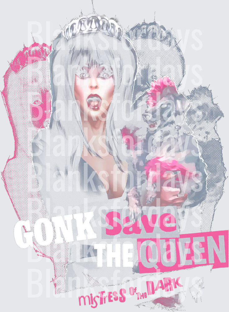 Elvira Mistress of the Dark Gonk Save The Queen Pink (DTF)