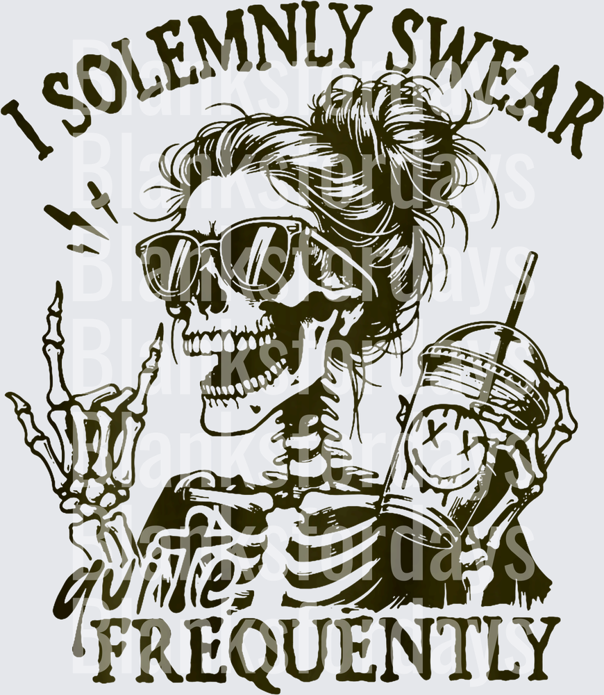 I Solemnly Swear Quite Frequently Messy Bun Skeleton (DTF)