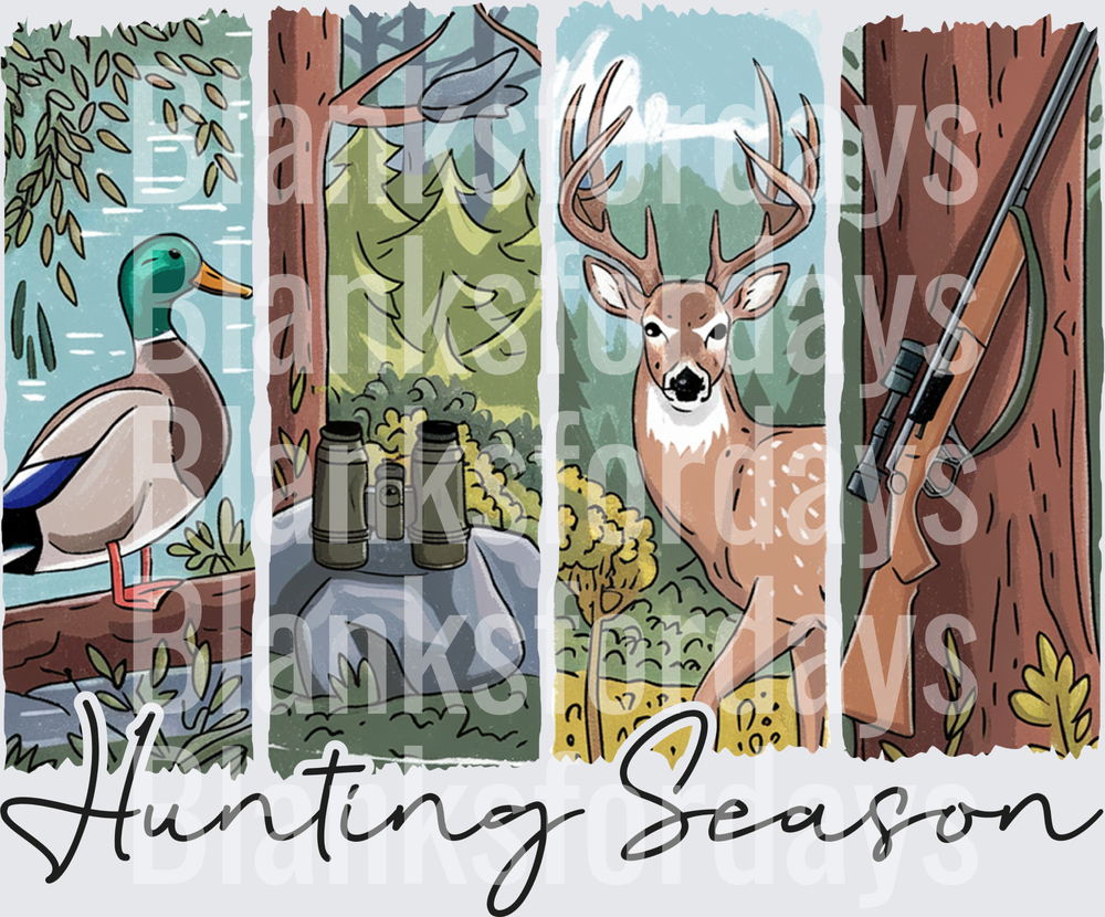 Hunting Season Four Panel Mallard Deer Binoculars Rifle (DTF)
