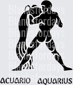 Acuario Aquarius Zodiac Sign Bilingual Astrology Symbol (DTF)