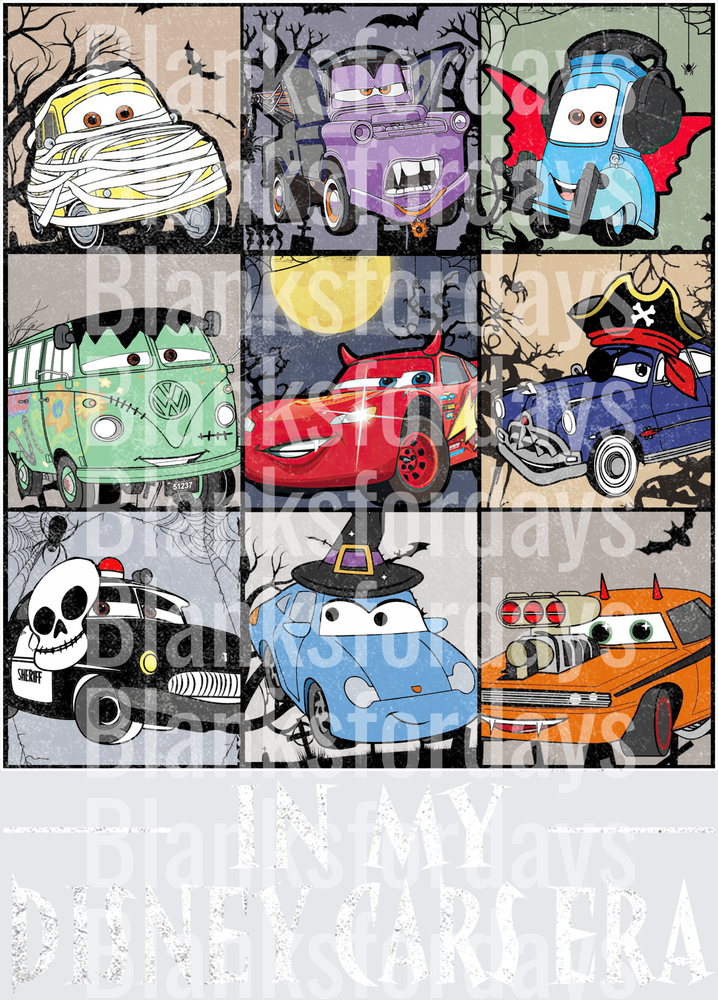 In My Diney Carsera Halloween Cars Characters Grid (DTF)