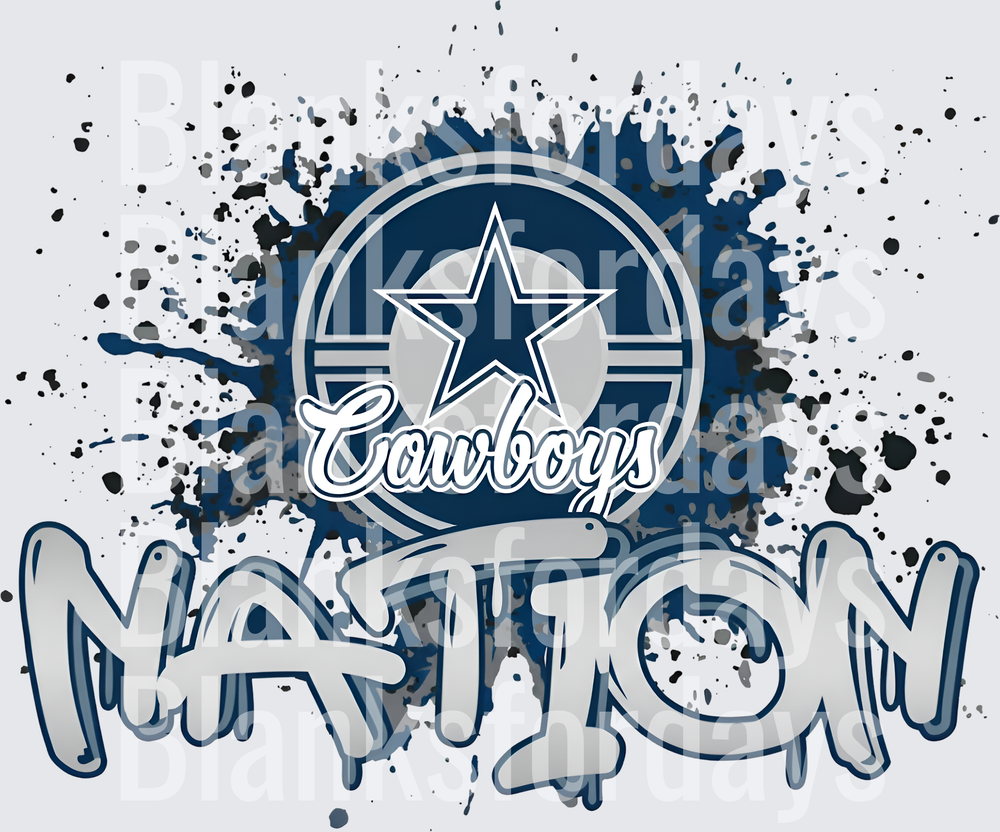 Dallas Cowboys Nation Paint Splatter Logo Design (DTF)