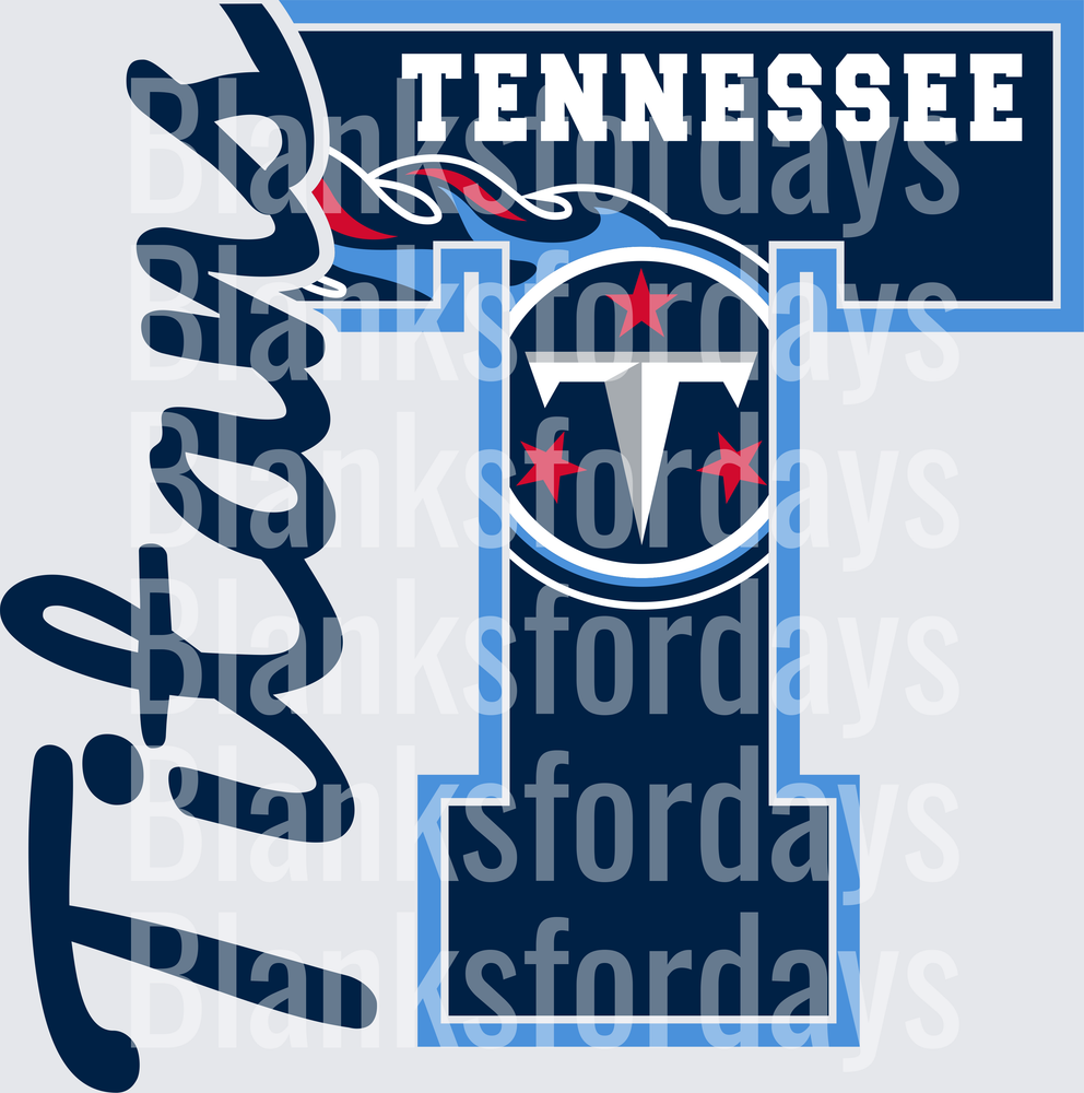 Tennessee Titans NFL Logo Bold Letter T Script Design (DTF)