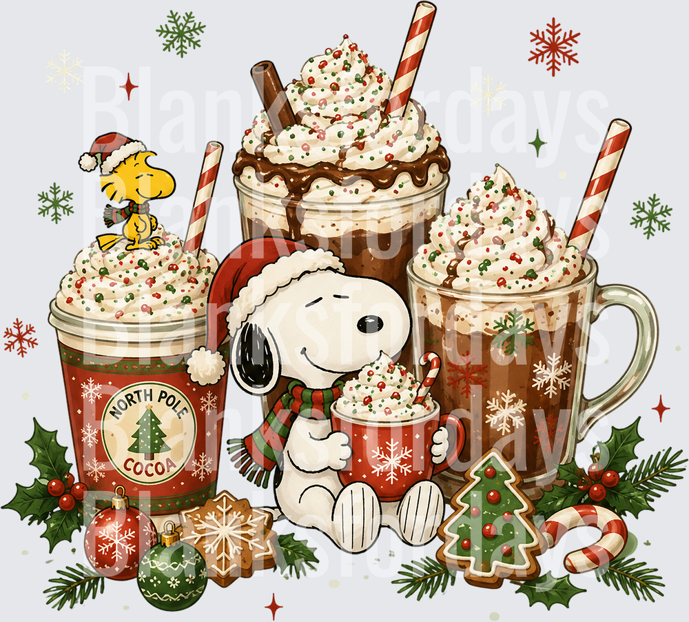 Snoopy and Woodstock Christmas North Pole Cocoa Holiday (DTF)