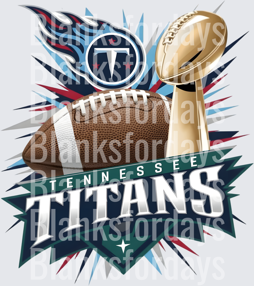 Tennessee Titans NFL Logo Football Championship Trophy Burst (DTF)