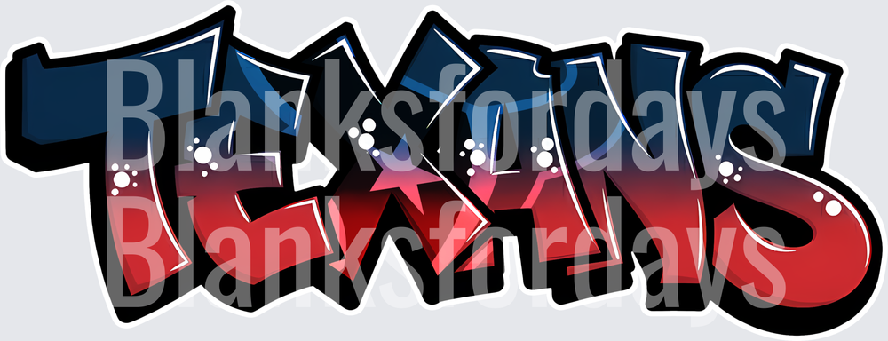 Texas Graffiti Style Bold Block Letter Design (DTF)