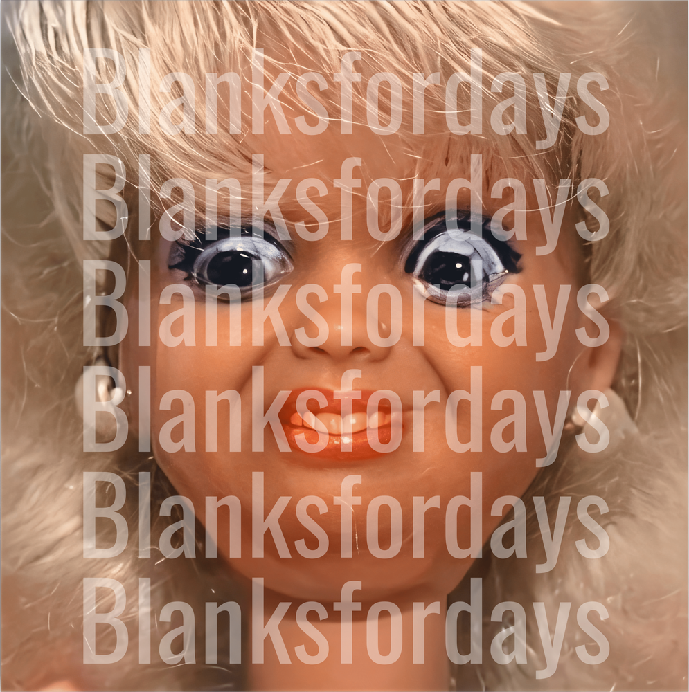 Creepy Vintage Blonde Doll Face Close Up Unsettling Eyes (DTF)