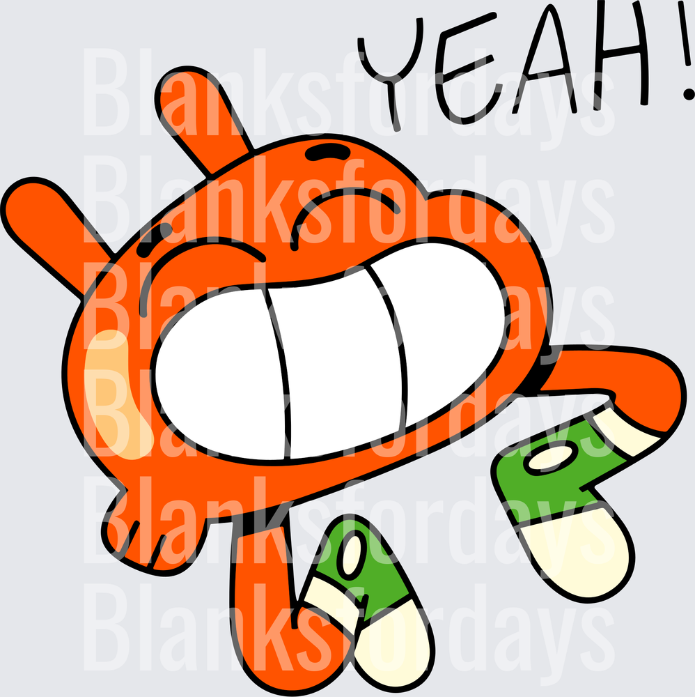 Darwin Watterson Yeah Excited Jumping The Amazing World of Gumball (DTF)