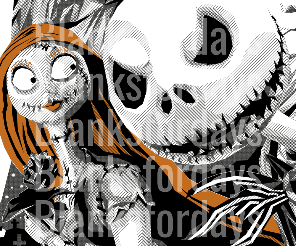 Jack Skellington and Sally Nightmare Before Christmas Close-Up (DTF)