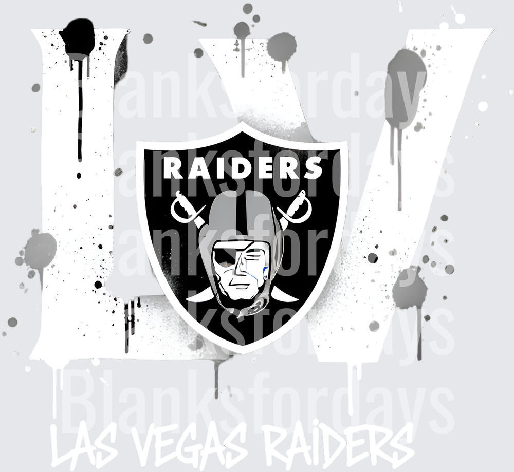 Las Vegas Raiders LV Graffiti Paint Splatter Logo Design (DTF)