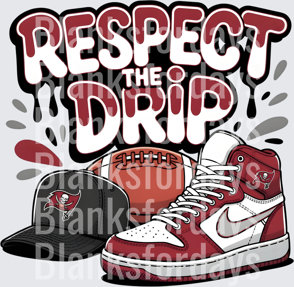 Respect The Drip Tampa Bay Buccaneers Sneaker Hat Football (DTF)